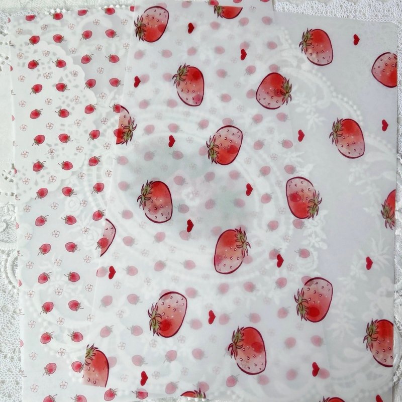 strawberry tracing paper - 禮物盒/包裝盒 - 紙 多色