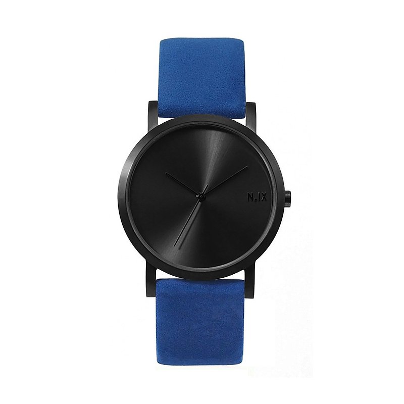 นาฬิกาข้อมือ Minimal Style  : Metal Project Vol.02 - Titanium (Blue-Deer) - นาฬิกาผู้ชาย - หนังแท้ สีน้ำเงิน