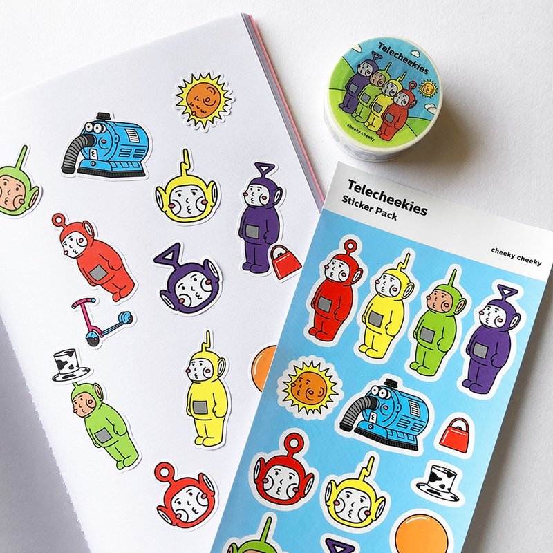 cheeky cheeky 天線寶寶 貼紙 Telecheekies Sticker Pack - 貼紙 - 紙 白色