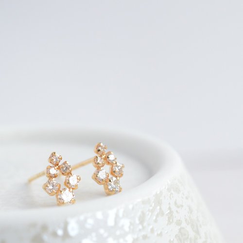 K18 diamond earrings - Shop JEWELRY and PEARL FUKUDA Earrings