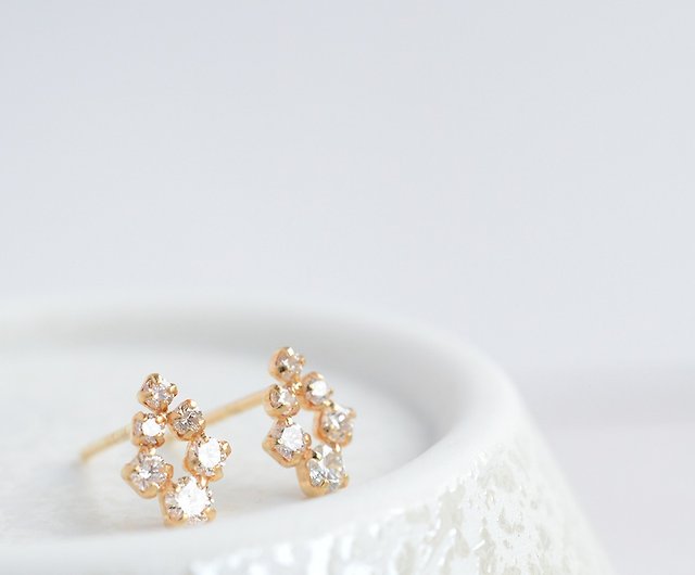 K18 ダイヤモンドピアス - Shop JEWELRY and PEARL FUKUDA Earrings 