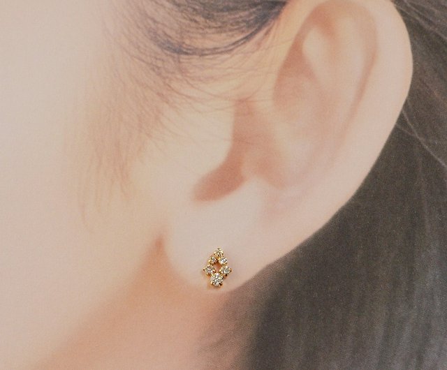 K18 ダイヤモンドピアス - Shop JEWELRY and PEARL FUKUDA Earrings