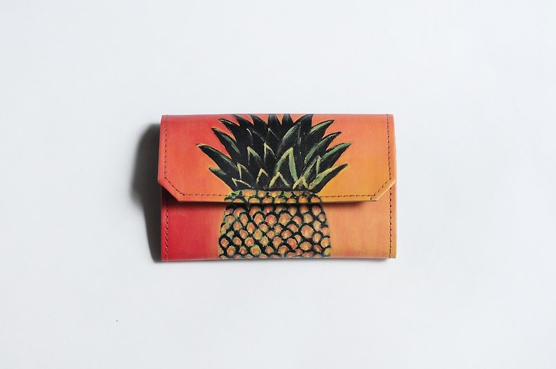 防水加工紙カード・小銭入れ -紙財布-油絵シリーズワニパイナップル