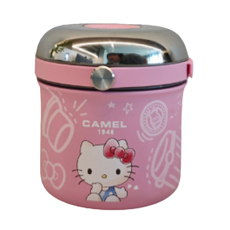 Pink Hello Kitty 0.5L Stainless Steel Insulated Rice Kettle with 0.3L Glass Container and Canvas Bag - Vacuum Flasks - Other Materials Pink