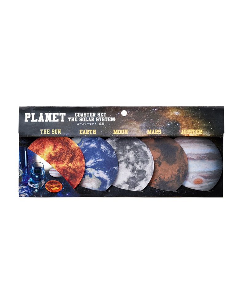 Japan Magnets Space Series Cosmic Planet Shaped Waterproof Coaster Set (a set of 5 different planets) - Other - Other Materials Blue