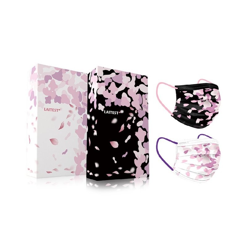LAITEST 萊潔 醫療防護口罩  落櫻迷彩限定款 日彩落櫻+夜彩落櫻 - 口罩/口罩收納套 - 其他材質 多色