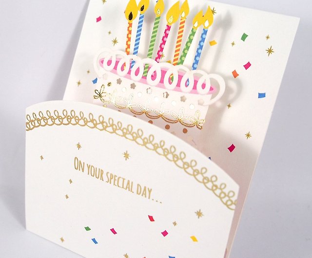 I present a big cake and candles to you [Hallmark-Birthday Wishes for  Pop-up Cards] - Shop Hallmarkcards Cards & Postcards - Pinkoi