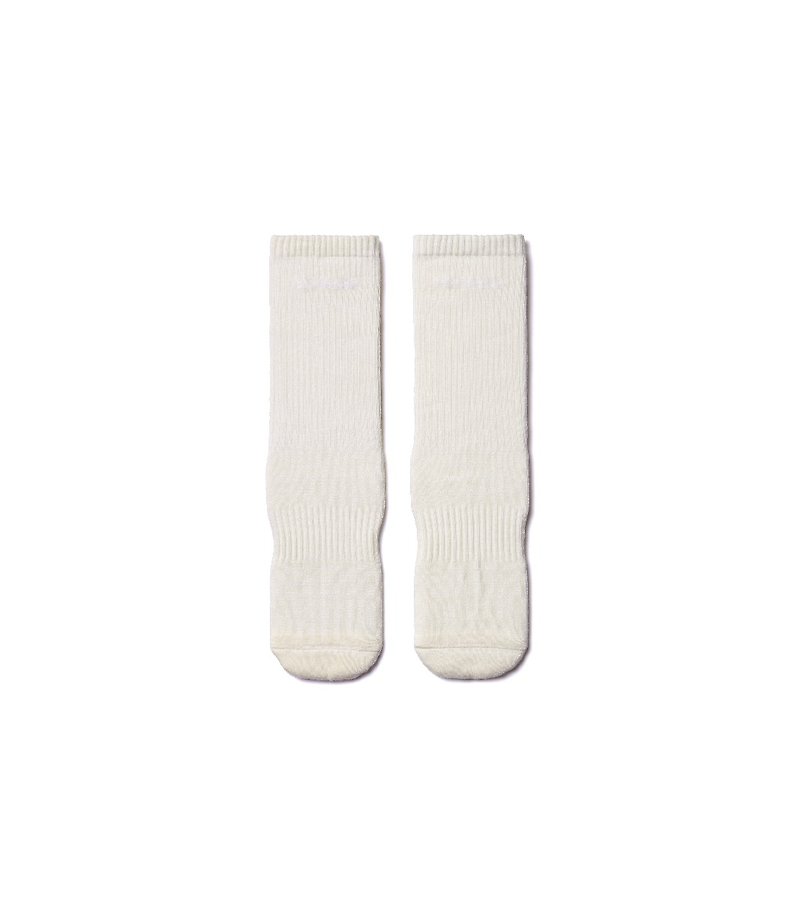 Mu white - Essential casual socks - ถุงเท้า - ผ้าฝ้าย/ผ้าลินิน ขาว