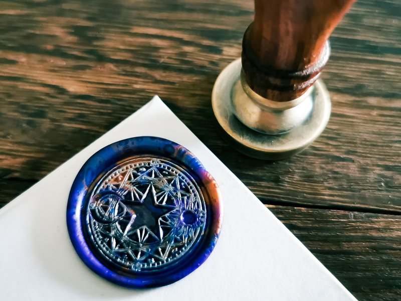 復古風青銅電鍍 火漆印章-星之魔法陣 封蠟印章 - 印章/印台 - 其他金屬 