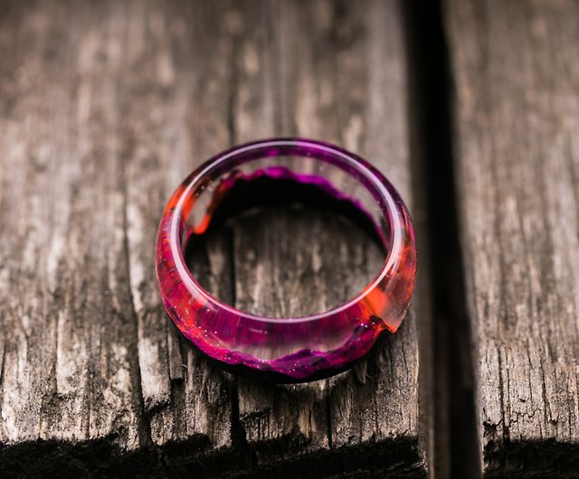 Wood Resin Ring Custom Wood Ring Unique Wooden Ring Glow Ring