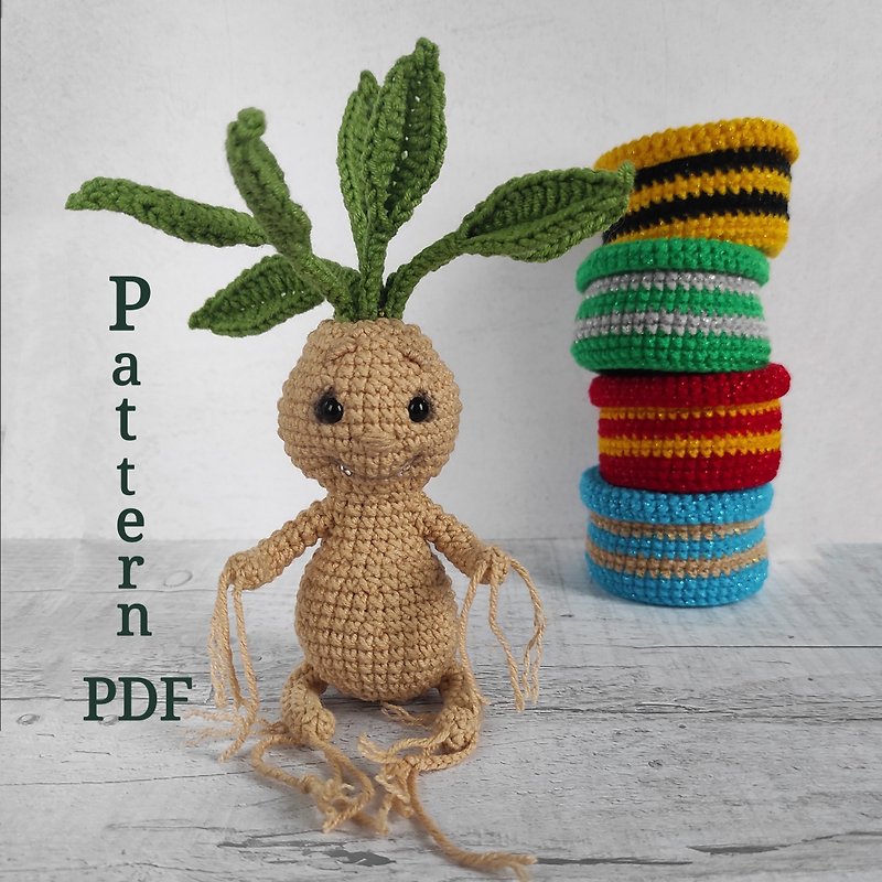 Mandrake magical plant crochet pattern. PDF Digital Download, DIY amigurumi