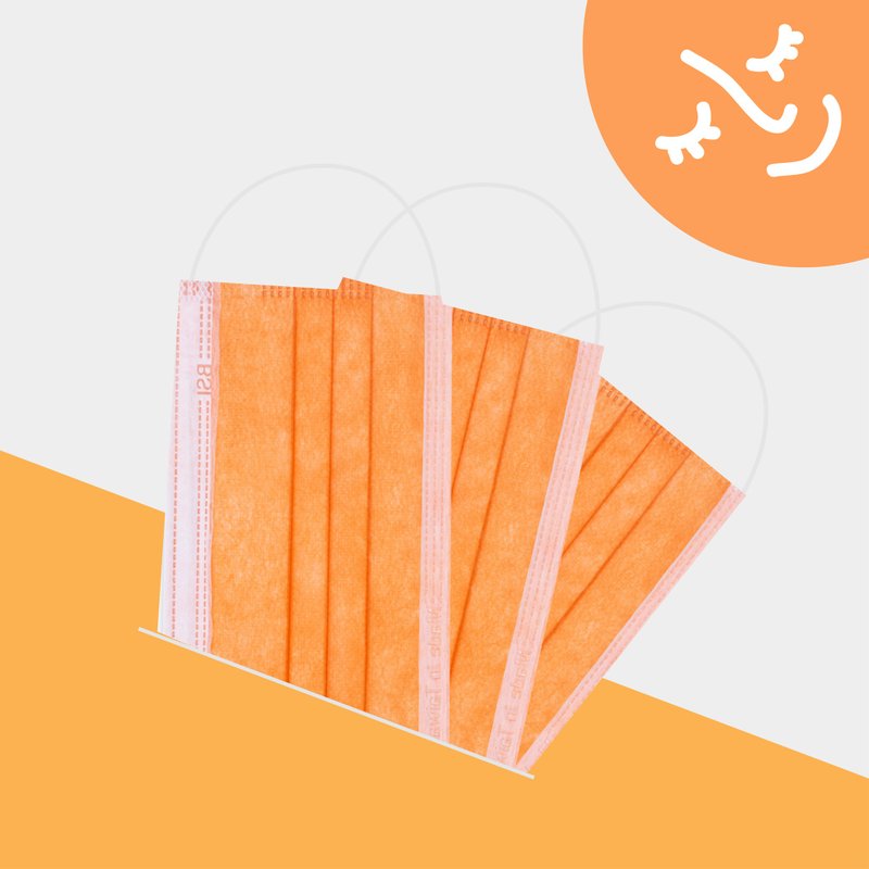 青春靚色-夕陽橙 / 兒童30入  防護口罩 - 口罩/口罩收納套 - 其他材質 橘色