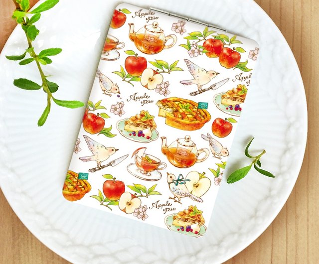 Applepie mirror【コンパクトミラー りんご アップルパイ 鳥 紅茶