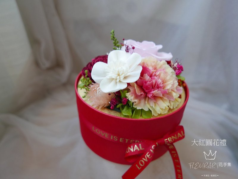 Mother's Day Never Withering Flower Gift Carnation Gift from Land Farm - ช่อดอกไม้แห้ง - พืช/ดอกไม้ สีแดง