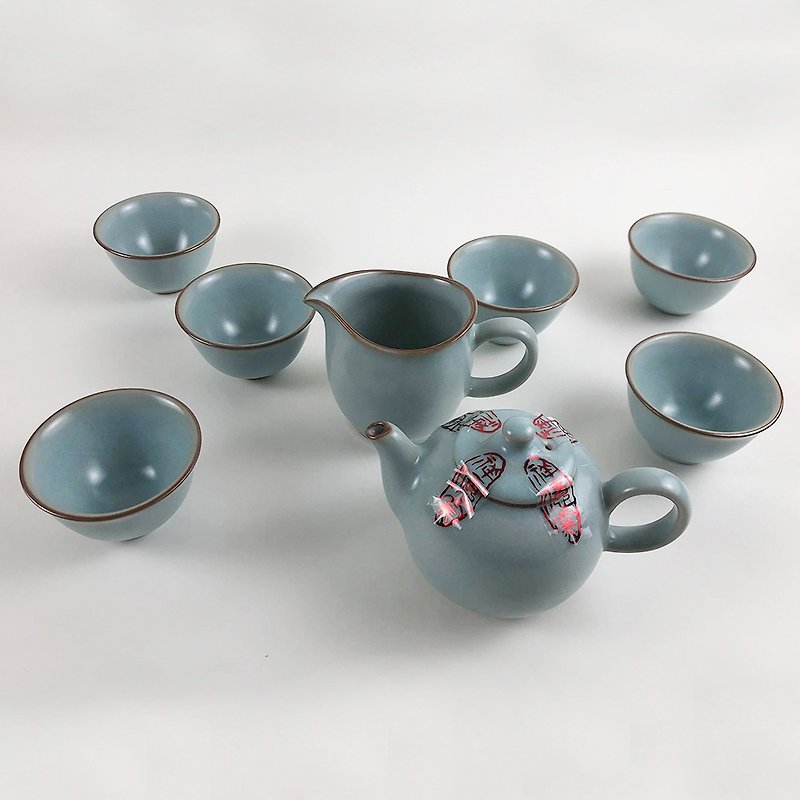 Perfect tea set (1 pot, 1 sea and 6 cups) 20242-0000007 - Teapots & Teacups - Pottery 