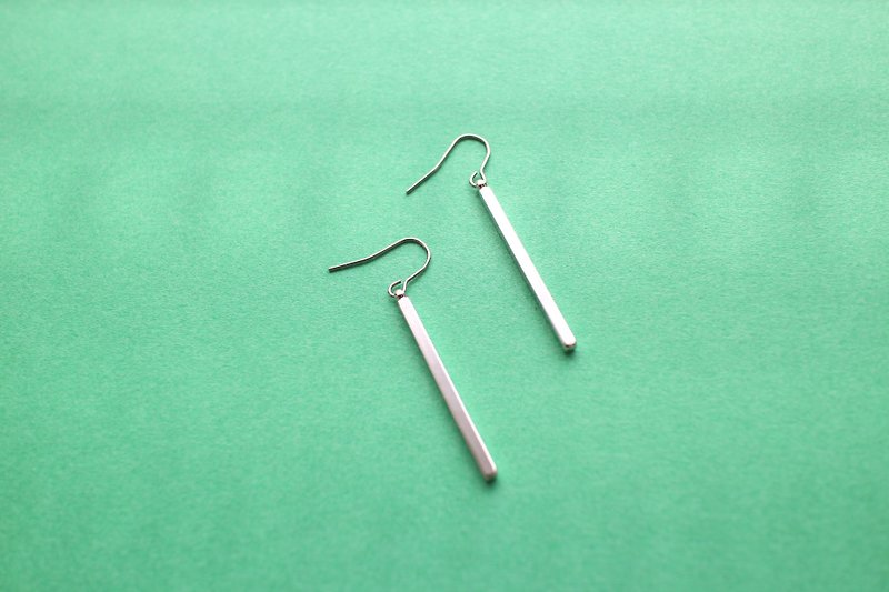 Daily Life-Brass zircon earrings - Earrings & Clip-ons - Stainless Steel Silver