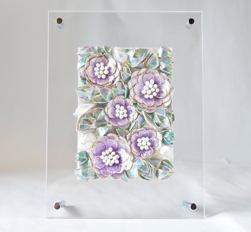 Purple Flower Wall Art Decor  Hydrangea Color  Hanging or Tabletop - Items for Display - Resin Purple
