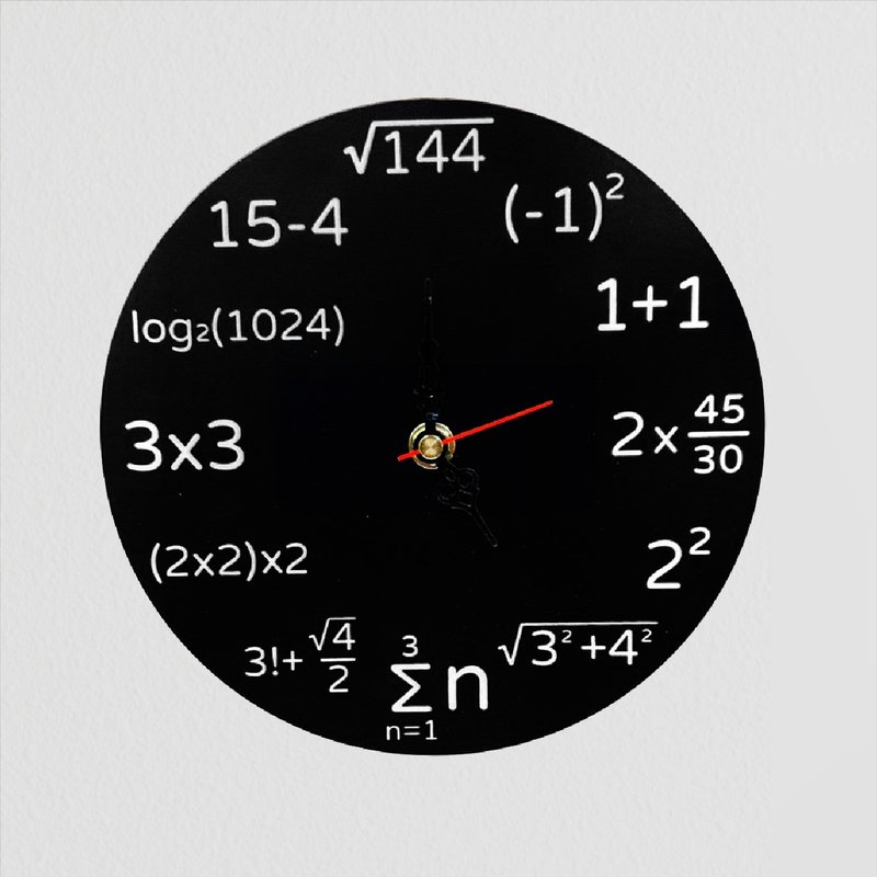 Arithmetic clock - นาฬิกา - ไม้ สีดำ