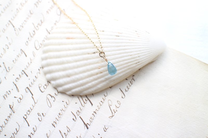 Blue tears- natural stone necklace - สร้อยคอ - เครื่องประดับพลอย สีน้ำเงิน