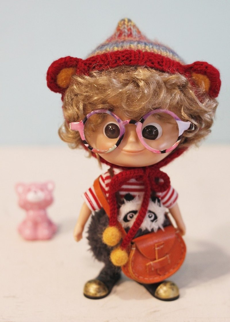 Baby can wear lively colored glasses Holala, sister head, small cloth, monchhichi - Glasses & Frames - Plastic 