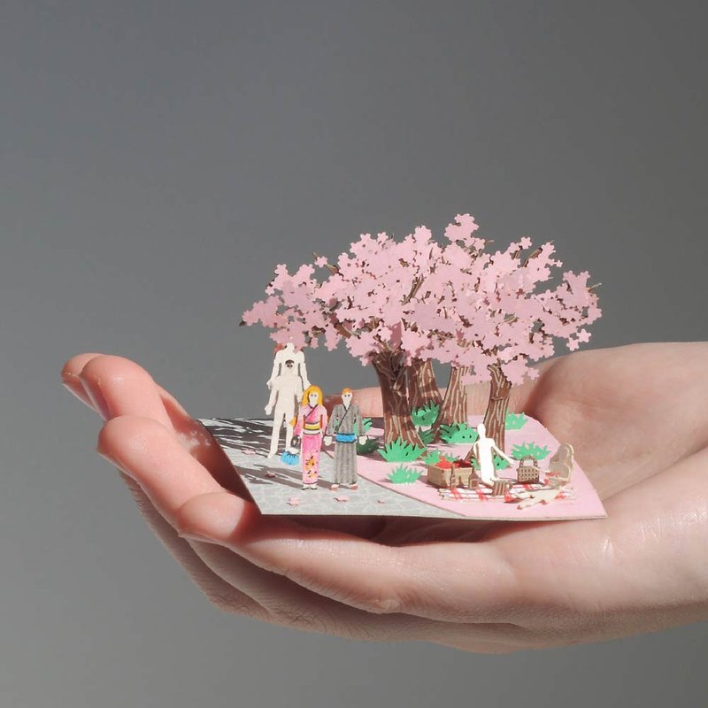 Sakura Hanami - FingerART Paper Art Model with Plastic Box (SJ-524) - Wood, Bamboo & Paper - Other Materials Red