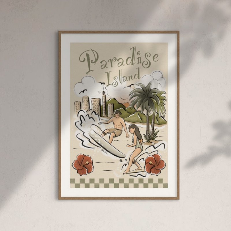 Paradise Island 印刷畫作 牆壁裝飾 - 海報/掛畫/掛布 - 紙 白色