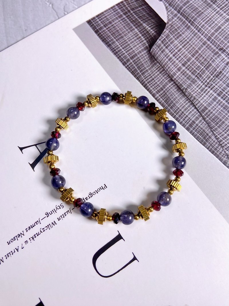 cordierite// Stone// Bronze - Bracelets - Crystal Purple