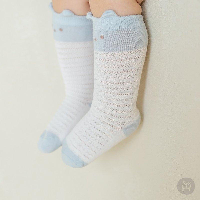 Happy Prince Brooni Small Animal Lightweight Breathable Baby Knee Socks - Baby Socks - Cotton & Hemp Blue