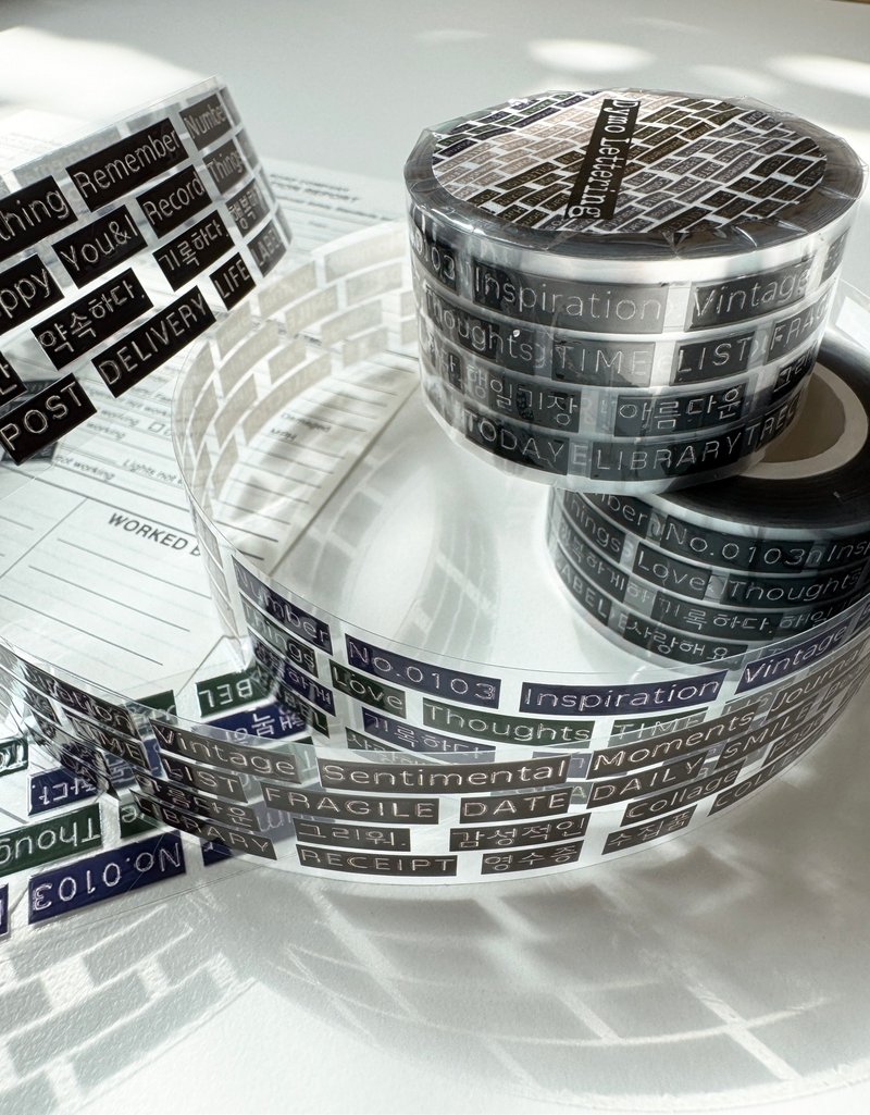 Dymo Lettering 3 cm x 10 M (Glossy Pet Tape with Spot Varnish & release paper) - 紙膠帶/和紙/PET - 塑膠 多色