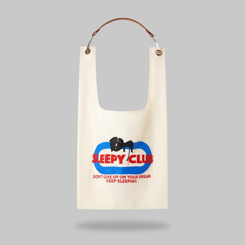Sleepy Cat Toby Bag | 配可拆卸真皮肩帶 - 側背包/斜背包 - 其他材質 白色
