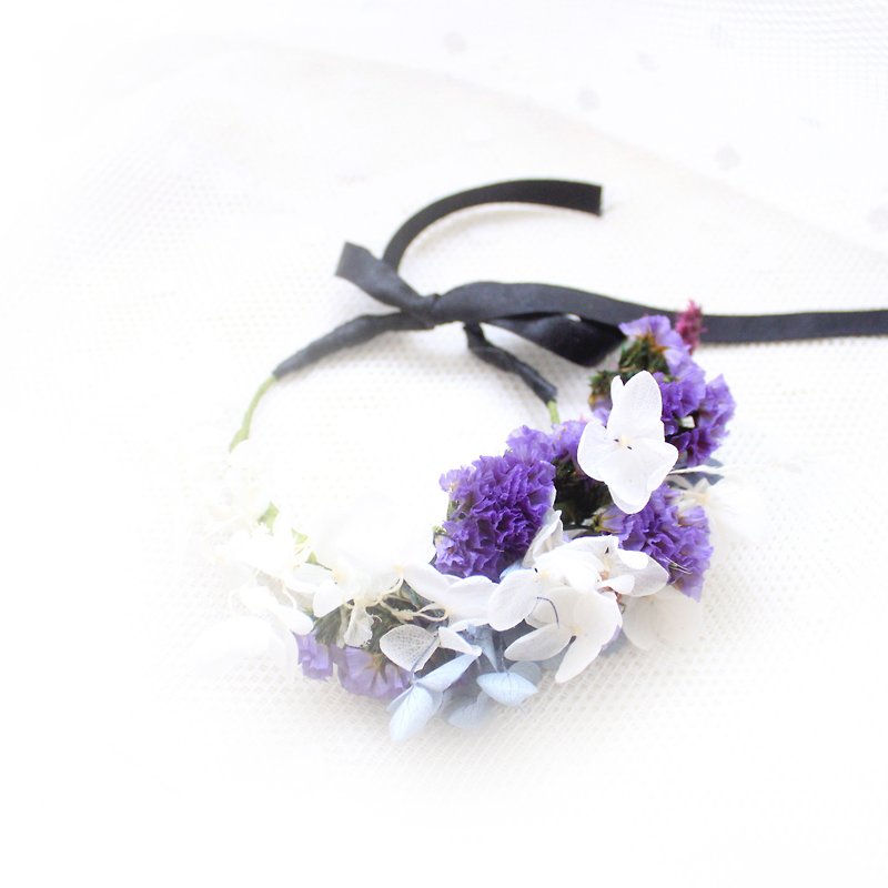 Elegant Violet Bracelet - Minimalist Style Dry Garland - Hair Accessories - Plants & Flowers 