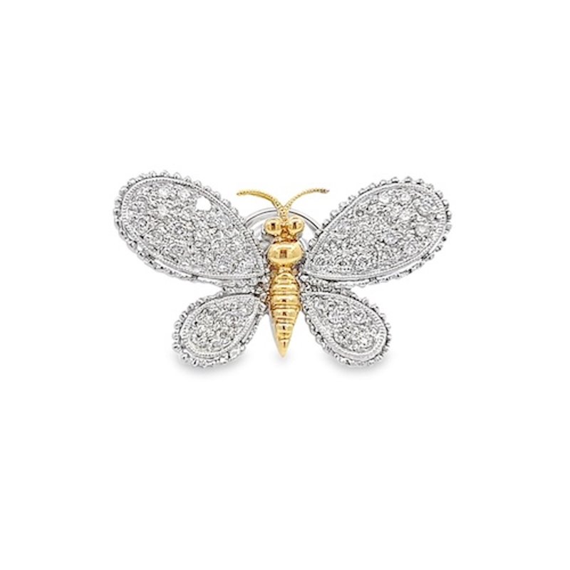 18K白金 天然鑽石造型胸針 18K White Gold Diamond Brooch - 胸針 - 貴金屬 