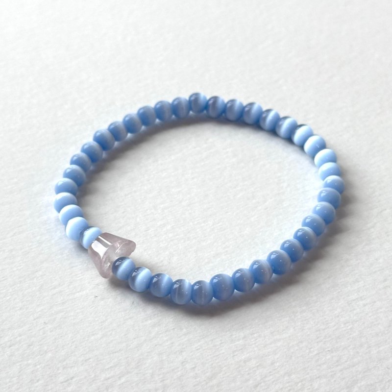 [Stone of Luck] Blue Cat’s Stone Ingot Pink Quartz Light Bracelet Happy Peach Blossom to Recruit People - สร้อยข้อมือ - เครื่องประดับพลอย หลากหลายสี