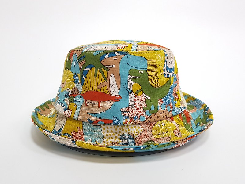 Classic Fisherman Hat //Color Dinosaur // #街文青#遮阳#礼物 - Hats & Caps - Cotton & Hemp Multicolor