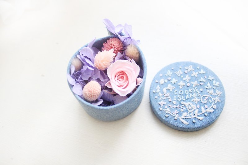 Forest Island Flower Box - Princess's Flower and Flower Biscuits - Dried Flowers & Bouquets - Cotton & Hemp Blue