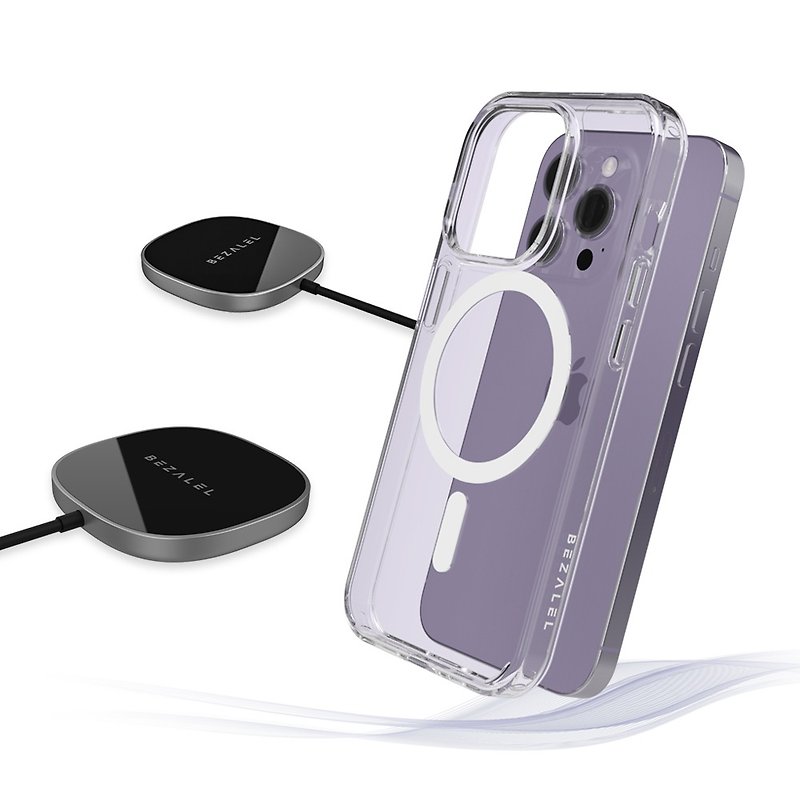 其他材質 手機殼/手機套 - 【組合優惠】Futura S MagSafe 磁吸無線快充充電盤+i14 手機殼