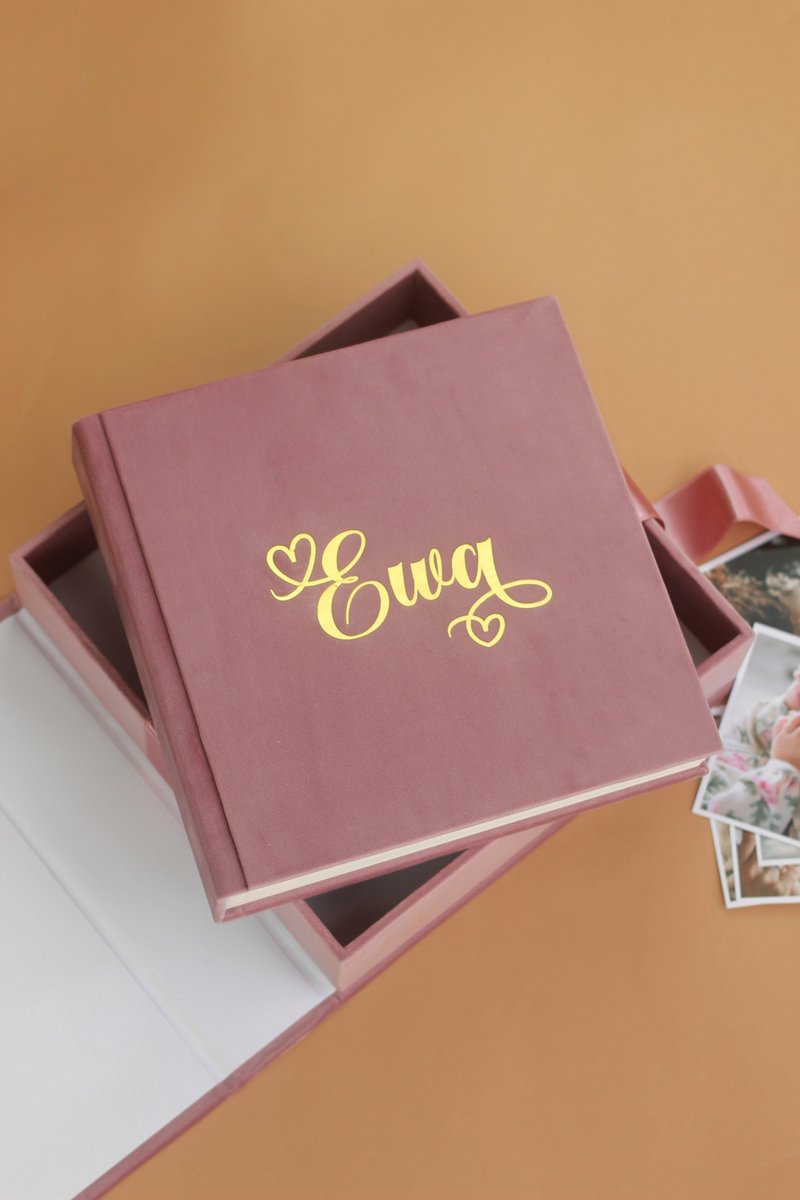 Pink photo album photo book of wishes for a wedding 23x23 cm - 相簿/相本 - 紙 粉紅色