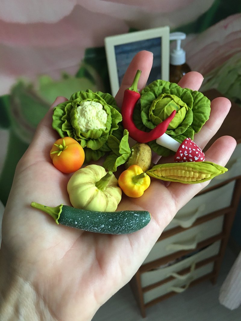 Miniatures figures vegetables from polimer clay 50 pc - 寶寶/兒童玩具/玩偶 - 其他材質 多色