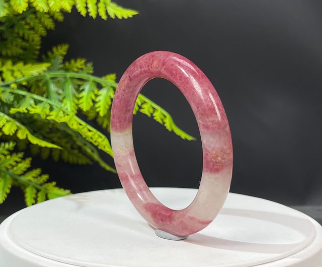 Natural Sakura Rhodonite Bangle 56MM - Shop setomastudio
