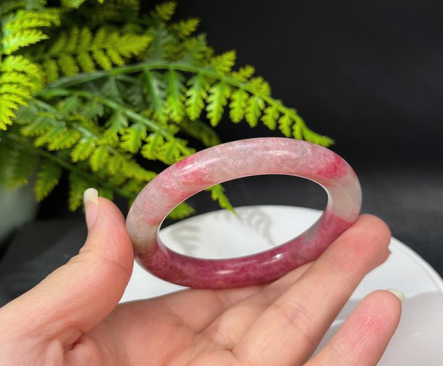 Natural Sakura Rhodonite Bangle 56MM - Shop setomastudio