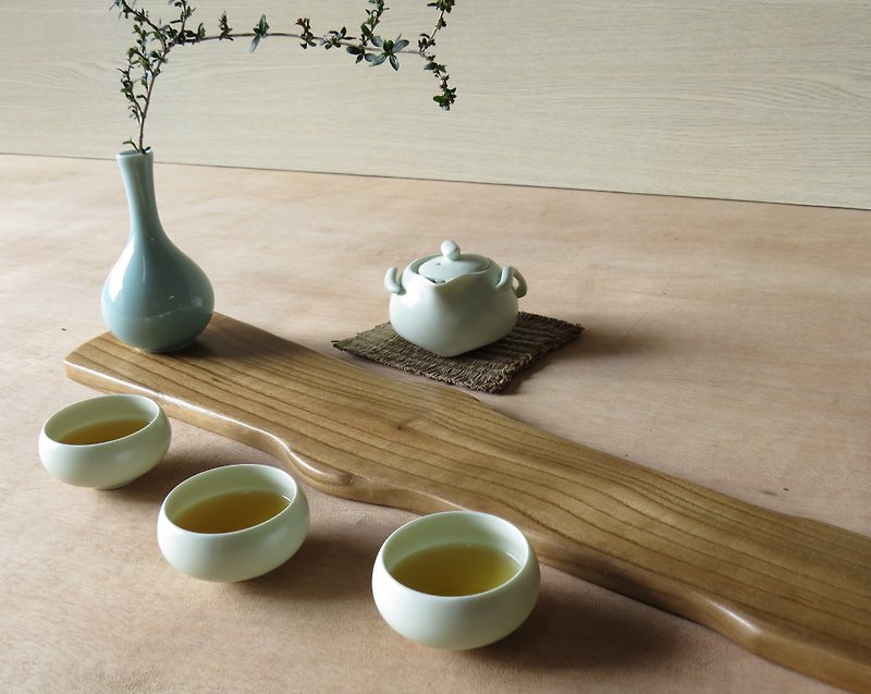 HO MOOD Music Series-Guqin (Shi Kuang style) cup and plate - Coasters - Wood Gold