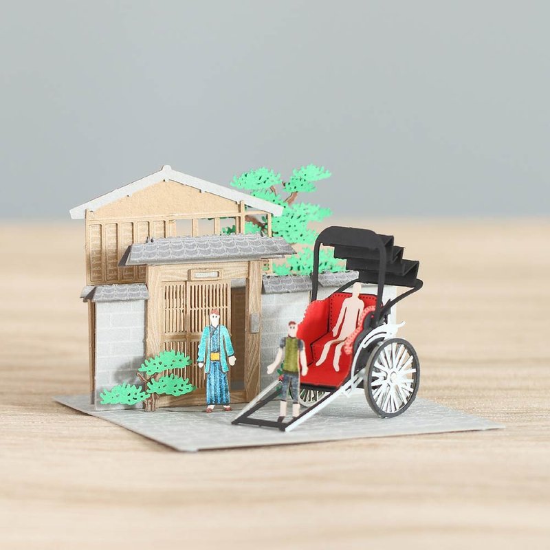 人力車 FingerART紙藝術模型 連展示盒 日本文化系列 (SJ-522) - 木工/竹藝/紙雕 - 其他材質 紅色