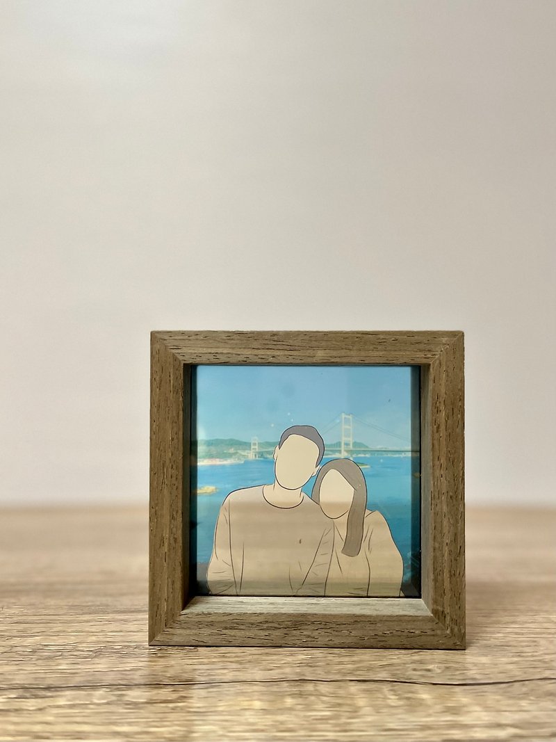 【Additional product】Wooden frame like Yanyan painted transparent photo frame wooden photo frame - Picture Frames - Wood 