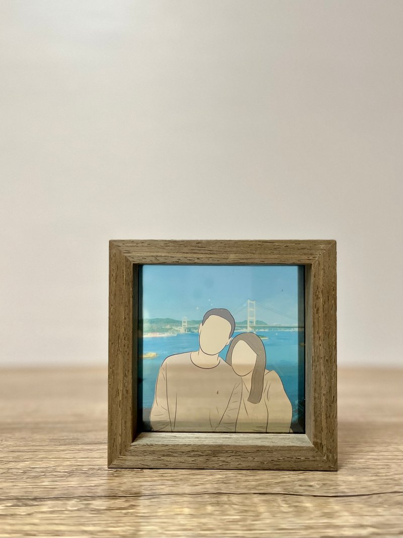 【加購產品】Wooden frame 似顏繪 透明相框 木相框 - 相框/畫框 - 木頭 