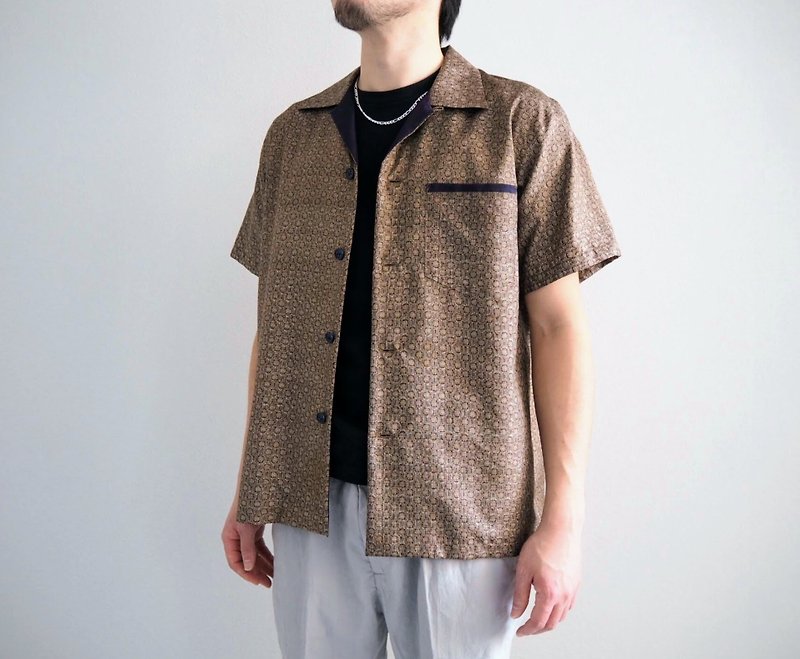 絲．絹 女襯衫 - 【日本製】真絲和服襯衫、升級改造和服、男式真絲襯衫、獨一無二