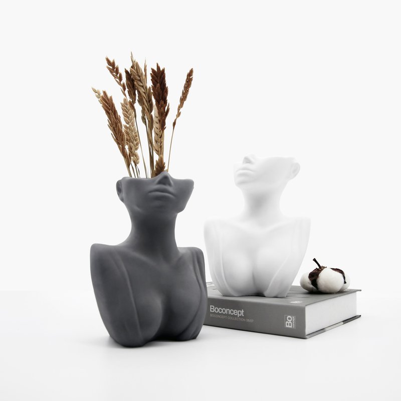 Human Face Aroma VASE I 花瓶擴香石 I 水泥花器 I 附精油－ - 香氛/精油/擴香 - 水泥 灰色