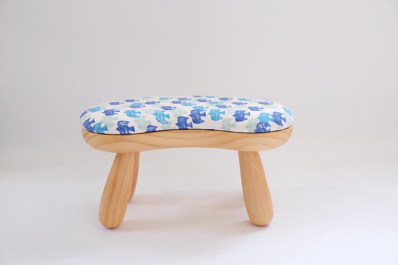 Bean chair - white bird pattern - Other Furniture - Wood Blue