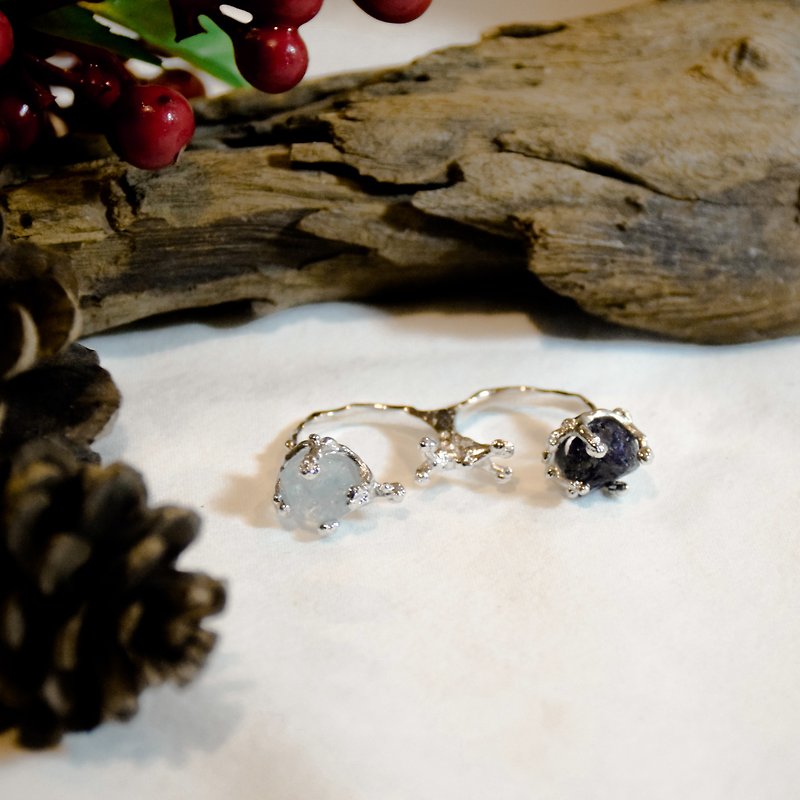Double Snowball ring - 戒指 - 其他材質 銀色