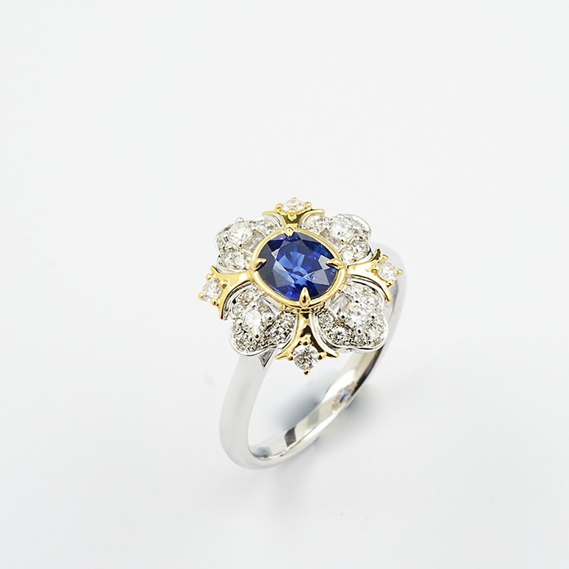 【Byzantine Dream】CJ Design Vintage Royal Sapphire High Jewelry Ring Can Be Customized - แหวนทั่วไป - เครื่องเพชรพลอย 