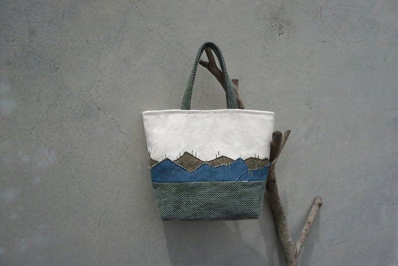 Mountain / Outlet - กระเป๋าถือ - ผ้าฝ้าย/ผ้าลินิน สีเขียว